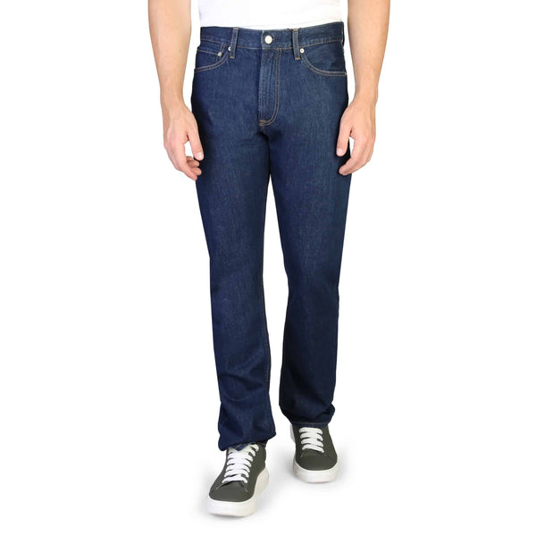 Jeans da Uomo Regular Fit Marca Calvin Klein Blu Scuro a Gamba Dritta