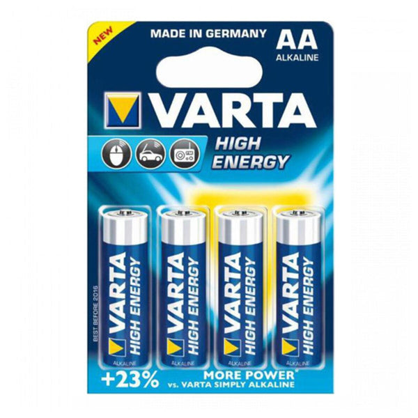 Batteria Alcalina Varta LR6 AA 1,5 V 2930 mAh High Energy (4 pcs) Azzurro