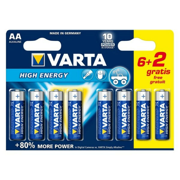 Batteria Alcalina Varta LR6 AA 1,5V High Energy (8 pcs)