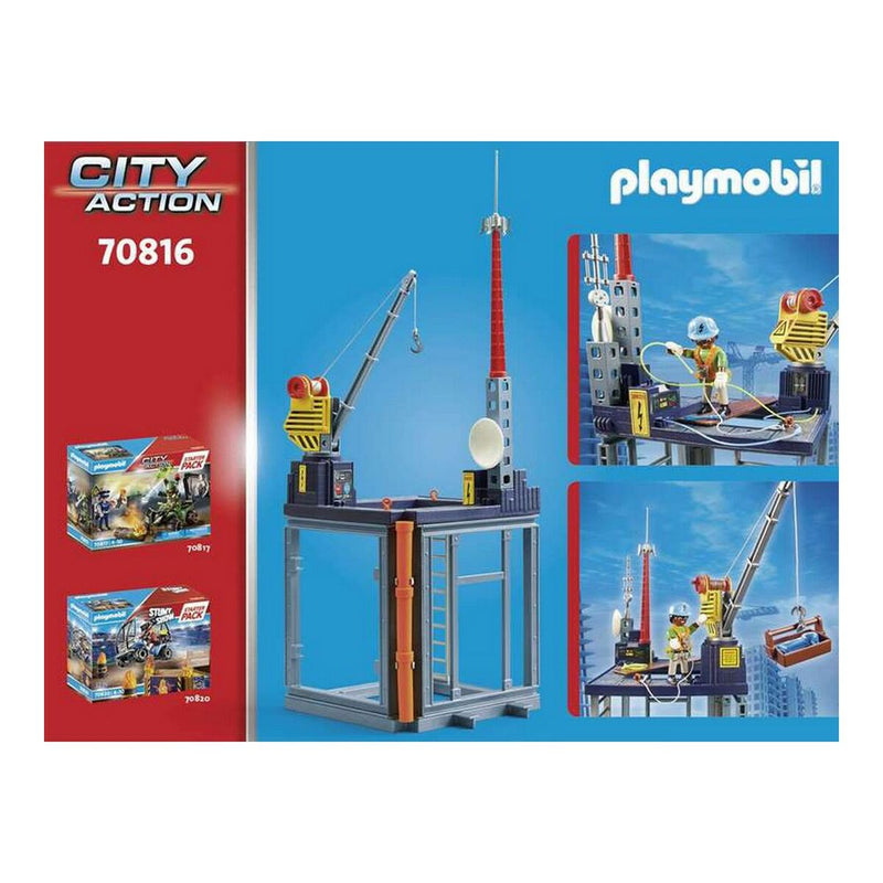 Playset Playmobil City Action Starter Pack Construction with crane 70816