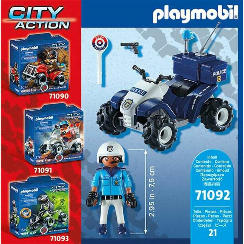 Playset di Veicoli Playmobil Speed Quad City Action 71092 Poliziotto (21 pcs)