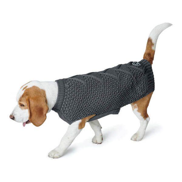 Maglione per Cani di Piccola Taglia - Vestitino Grigio Antracite Invernale 25 cm