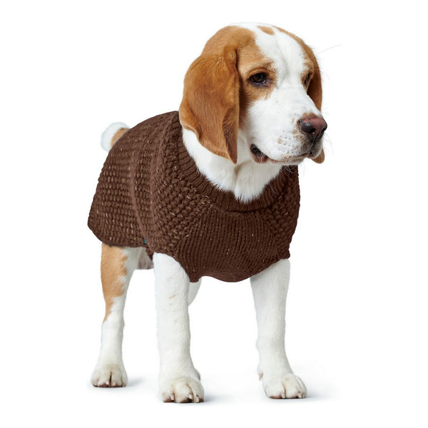 Maglione per Cani Marrone Scuro Vestitino invernale caldo e morbido in Lana sintetica