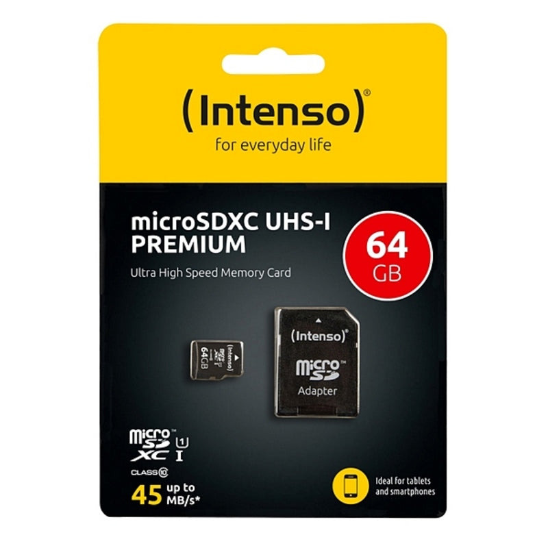Scheda Di Memoria Micro SD con Adattatore INTENSO 34234 UHS-I XC Premium Nero