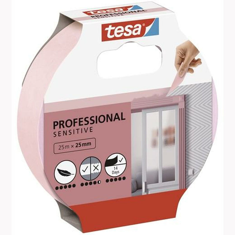 Nastro Adesivo TESA Professional Sensitive Pittore Rosa 12 Unità (25 mm x 50 m)