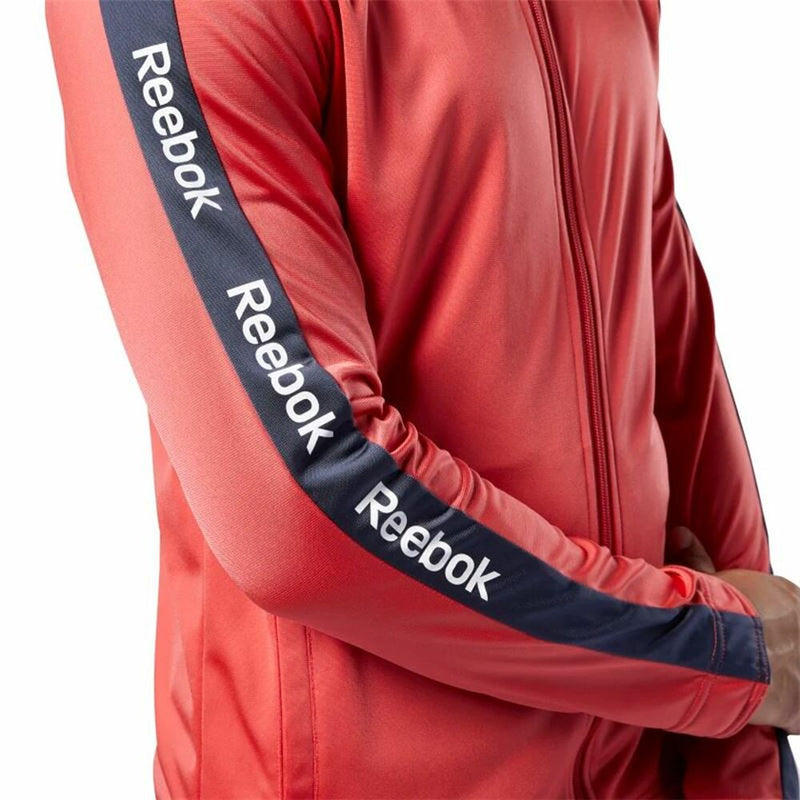 Felpa Sportiva da Uomo Reebok Essentials Linear Rossa con chiusura a Cerniera