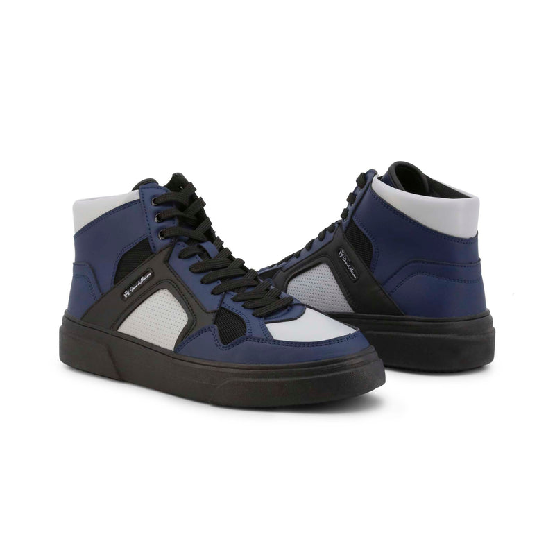 Scarpe Sneakers Alte da Uomo Duca di Morrone Blu e Nere