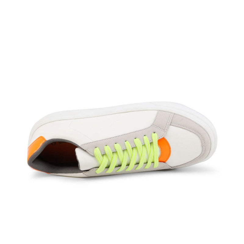 Scarpe Sneakers Sportive da Uomo Duca di Morrone Biancho Grigio e Arancione