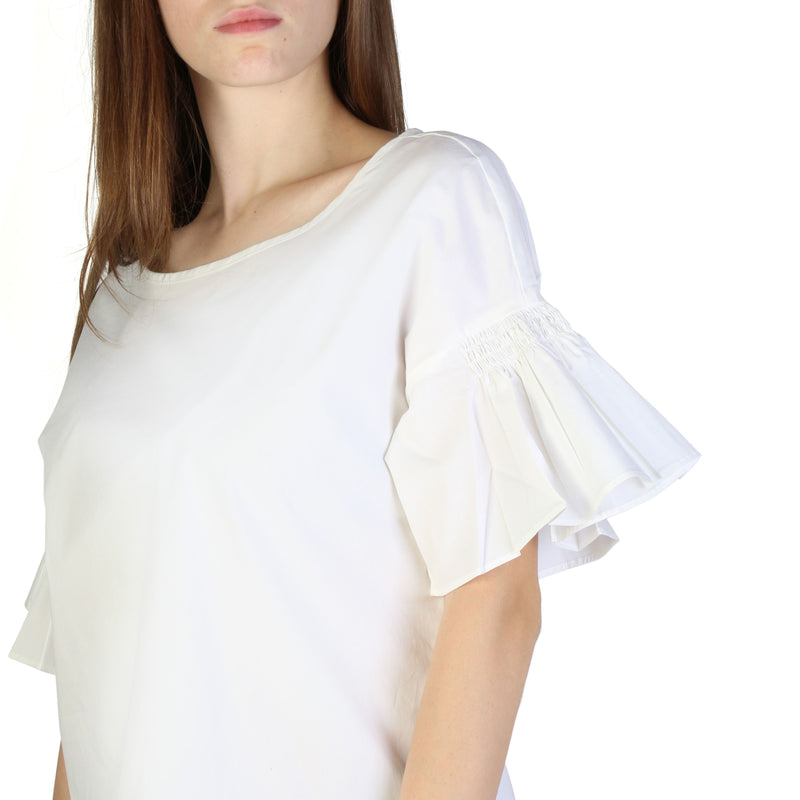 T-shirt da Donna Armani Exchange Maglia Bianca con maniche corte a Sbuffo
