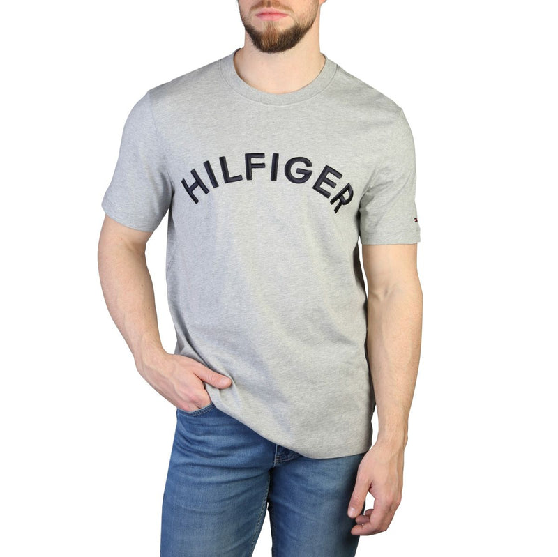 t-shirt grigia Tommy Hilfiger da uomo vestibilità regular 100 % cotone