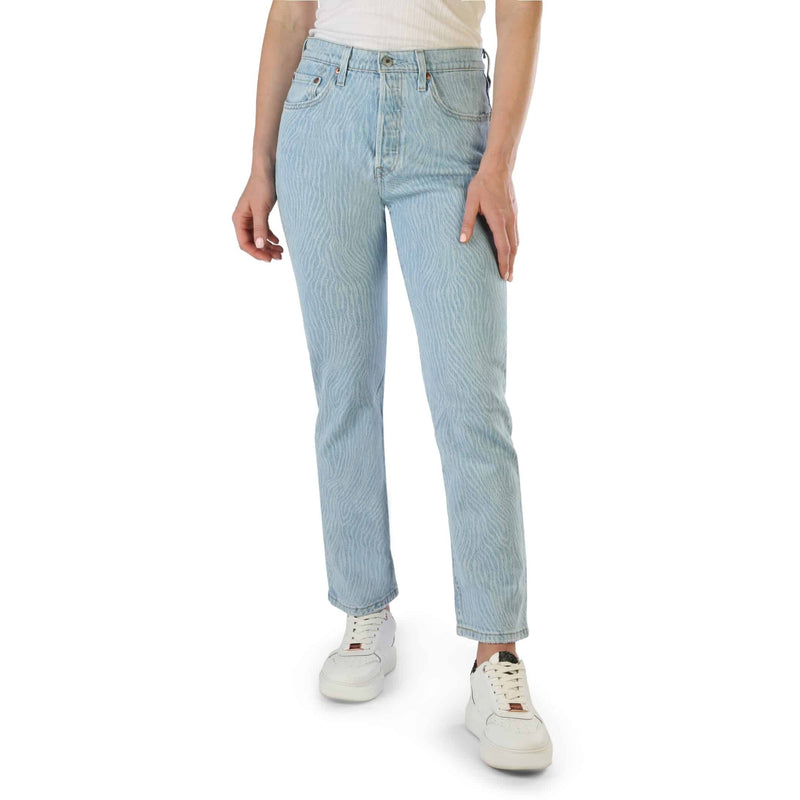 Levis 501 Crop Donna Blue Jeans con Caviglia Scoperta Regular Fit