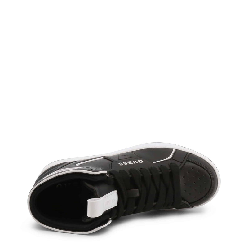Sneakers Alte da Donna Firmate Guess Nere - Scarpe Sportive Casual in Pelle e Tessuto