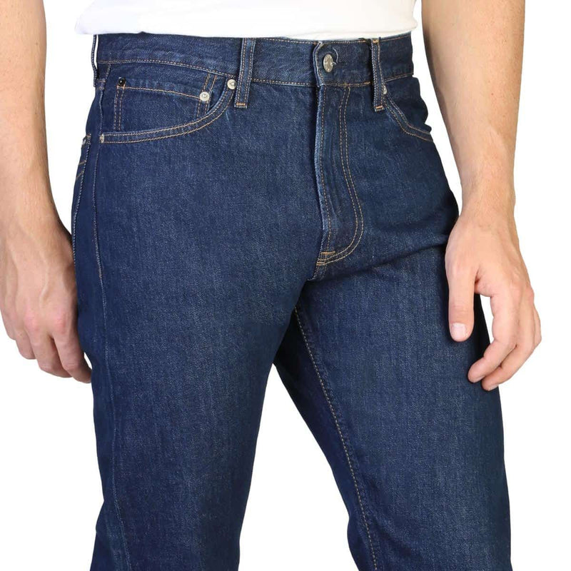 Jeans da Uomo Regular Fit Marca Calvin Klein Blu Scuro a Gamba Dritta