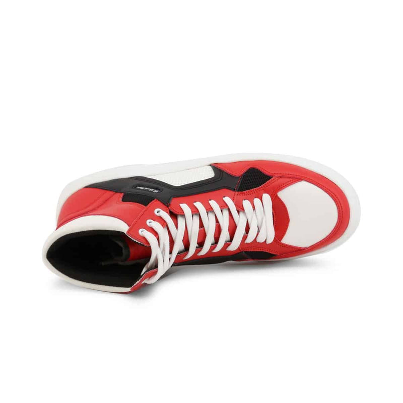 Scarpe Sneakers Sportive da Uomo Alte Duca di Morrone Rosse Bianche e Nere