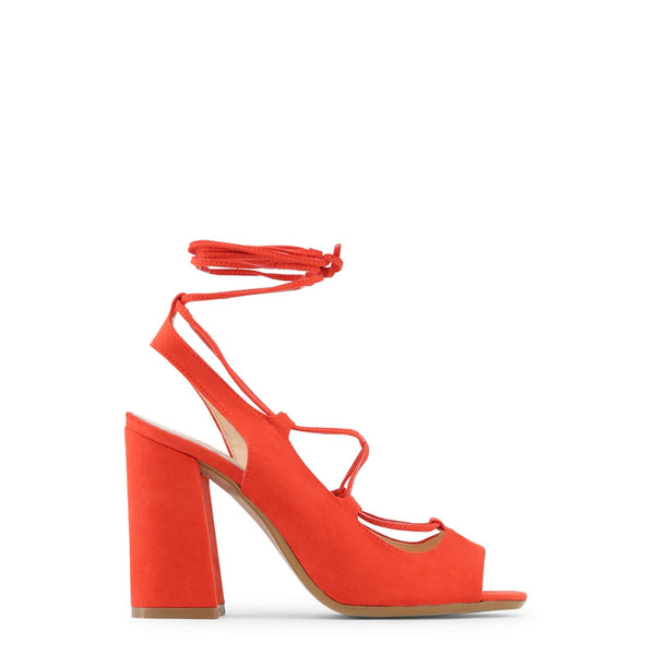 Sandali da Donna Made In Italy Scarpe eleganti estive tacco cm 10 rosse