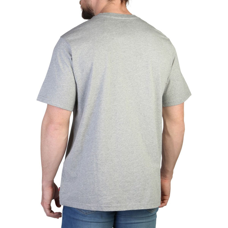 t-shirt da uomo in cotone levis grigia con logo nero