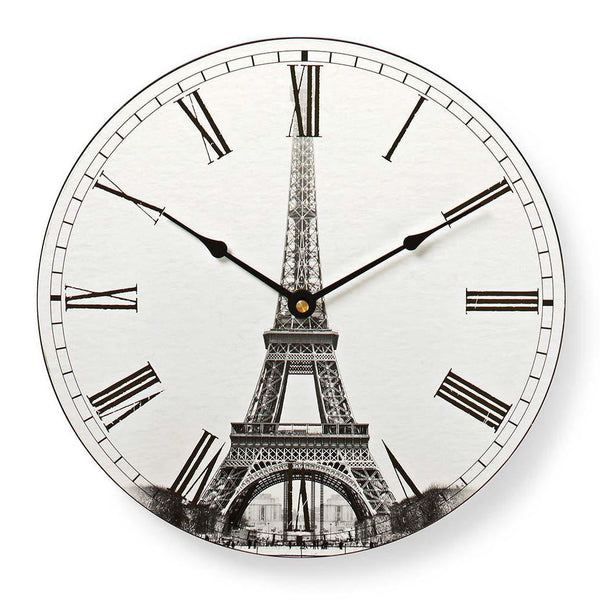 Orologio da Parete in Legno 30 Cm con Immagine della Tour Eiffel