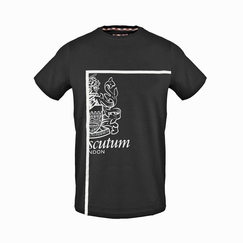 t-shirt nera da uomo - maglia a maniche corte Aquascutum in cotone