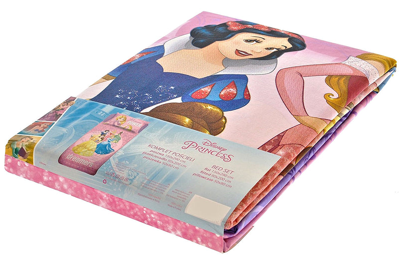Completo letto singolo per Bambina originale Disney Princess Lenzuola di cotone