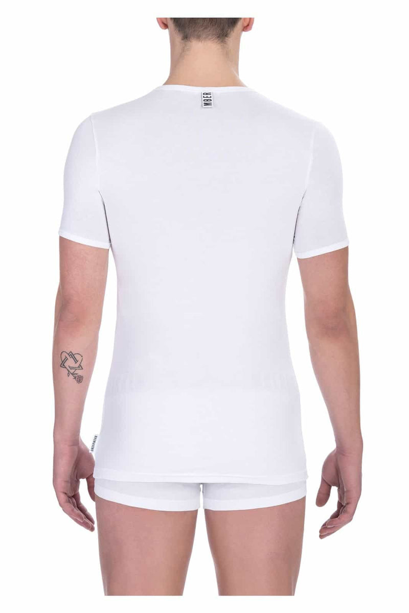 maglietta intima Bikkembergs bianca in cotone - t-shirt a girocollo