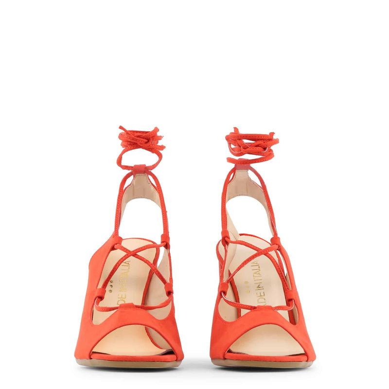 Sandali da Donna Made In Italy Scarpe eleganti estive tacco cm 10 rosse