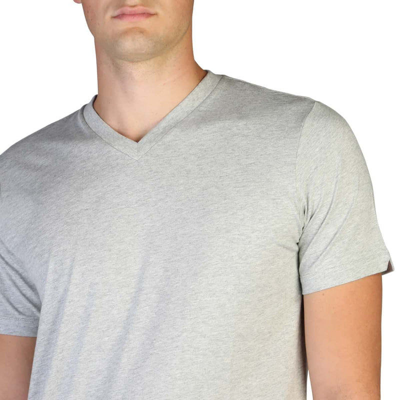 T-shirt Uomo Diesel Grigia Tinta Unita - 100% Cotone -V-Neck