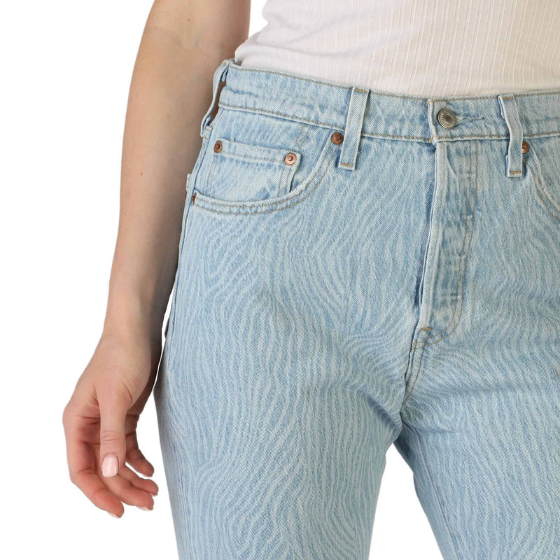 Levis 501 Crop Donna Blue Jeans con Caviglia Scoperta Regular Fit