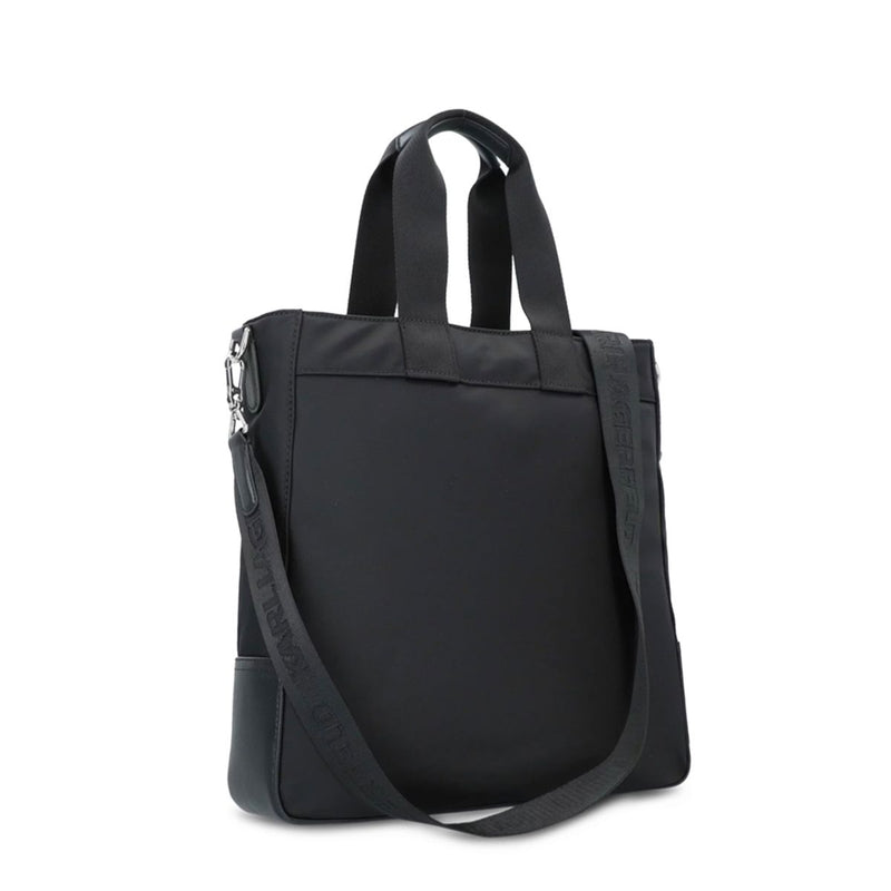 shopping bag borsa a mano con tracolla in tessuto nera Karl Lagerfeld