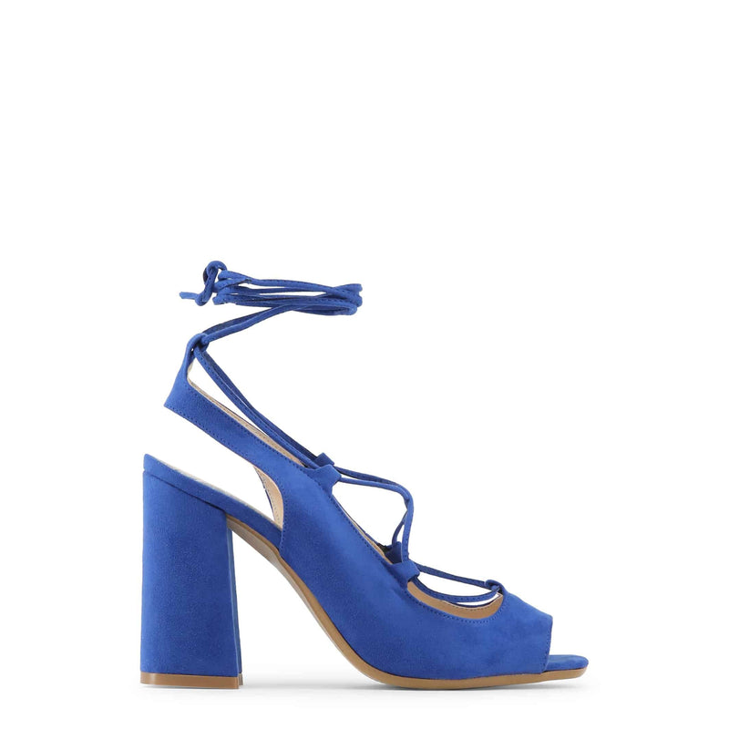 Sandali da Donna Made In Italy Scarpe eleganti estive tacco cm 10 Blu