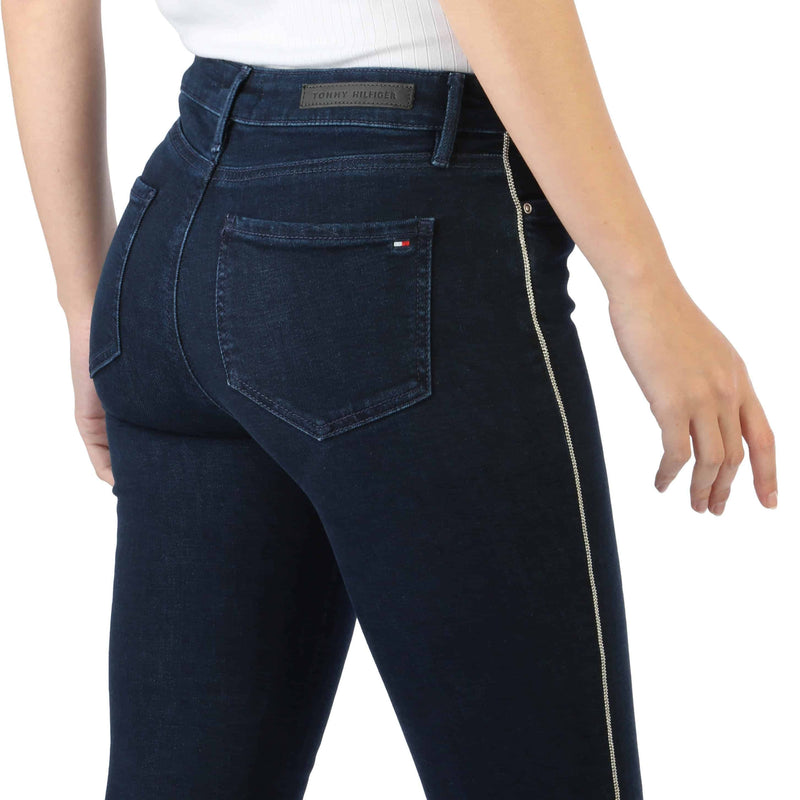 Jeans da Donna Blu Scuro Tommy Hilfiger Pantaloni Aderenti Skinny Fit