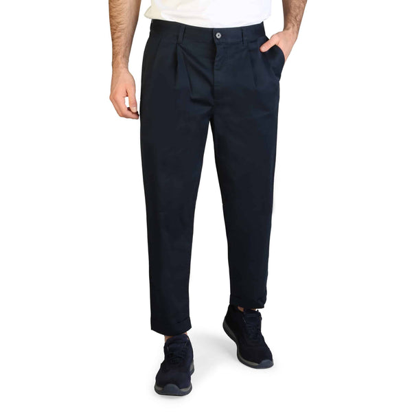 Pantaloni Uomo Armani Exchange Blu Navy con Pinces e caviglie scoperte - 4 Tasche