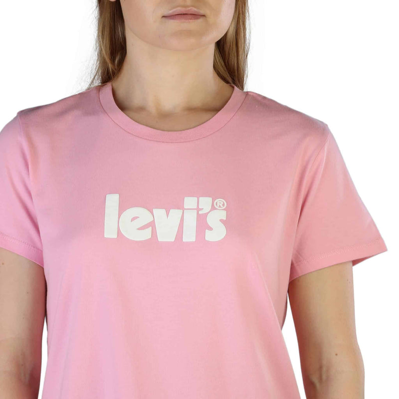 T-shirt Donna Levis The Perfect Rosa con Logo - Maglietta a Maniche Corte in cotone