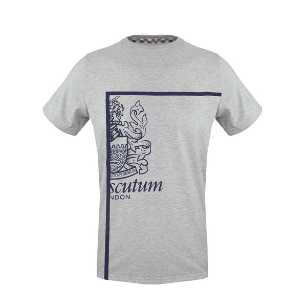 t-shirt grigia da uomo in cotone a girocollo Aquascutum