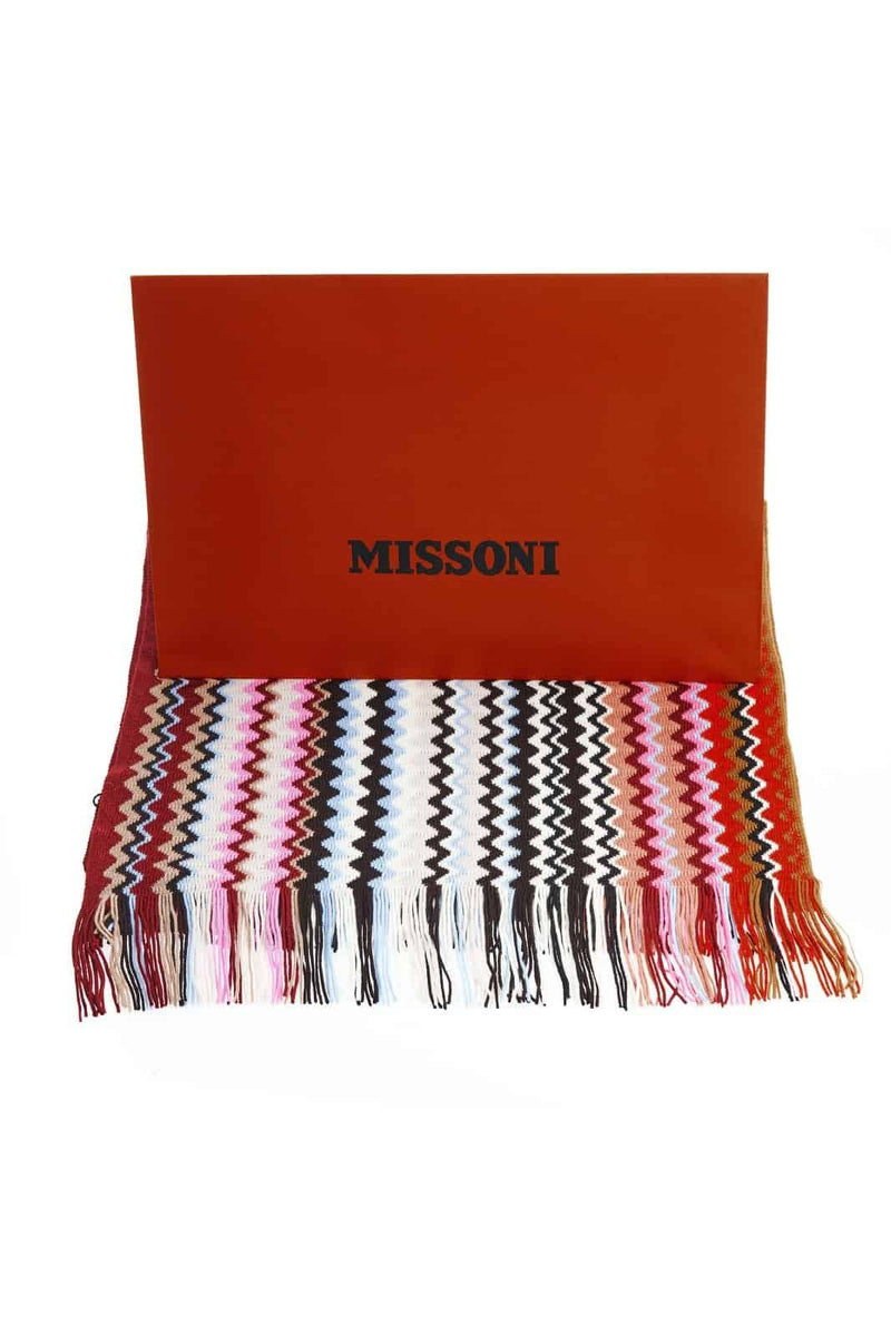 Sciarpa Donna Firmata Missoni con Fantasia a Strisce Colorate cm 180x45