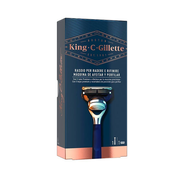 Rasoio Manuale per Barba King C Gillette Shave & Edging Azzurro
