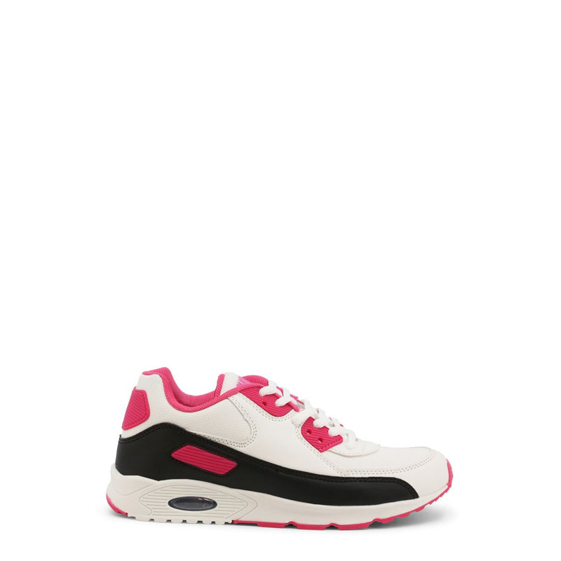 sneakers per bambina - scarpe da ginnastica in ecopelle bianche e rosa