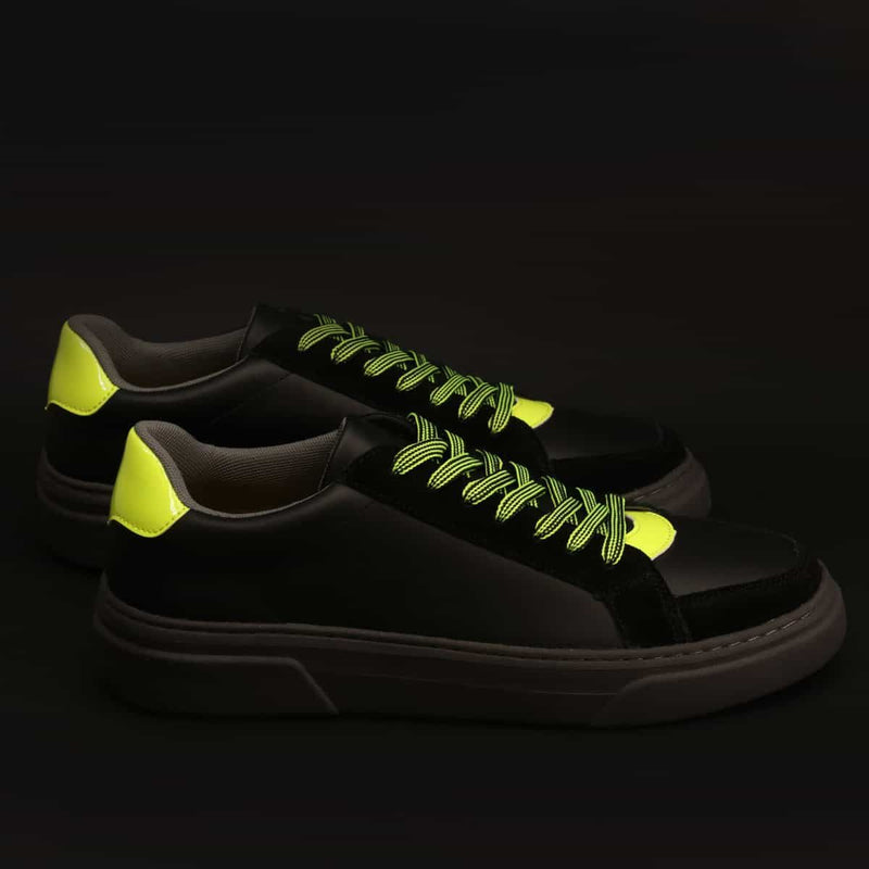 Scarpe Sneakers Sportive da Uomo Nero e Giallo Fluo Duca di Morrone