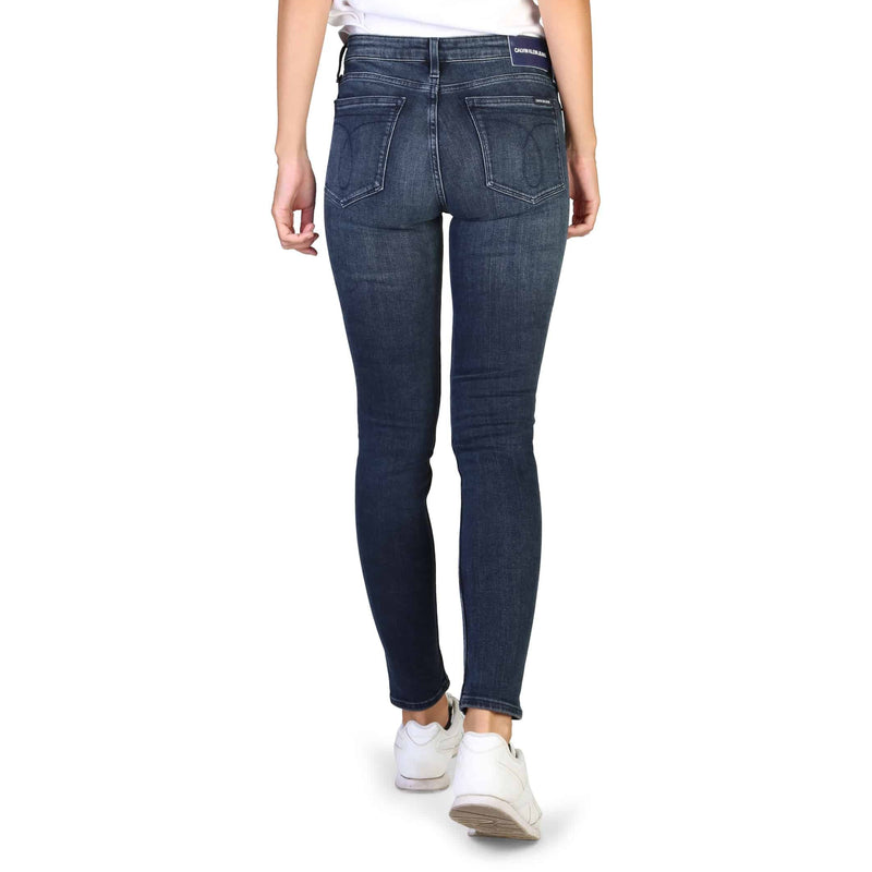 Jeans da Donna Calvin Klein Pantaloni Skinny Aderenti Blu Scuro