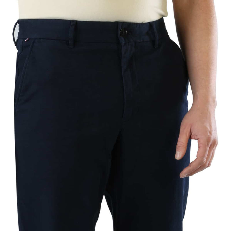 Pantaloni Uomo Tommy Hilfiger Blu Navy Stile Casual in Misto Cotone