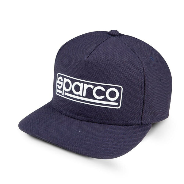 Cappello con Visiera Sportivo Sparco Stretch Blu con logo bianco