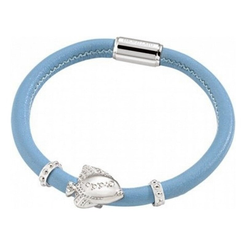 Bracciale da Donna con Cristalli Morellato SADZ06 Azzurro Pelle Vetro Acciaio Argentato (19,5 cm)