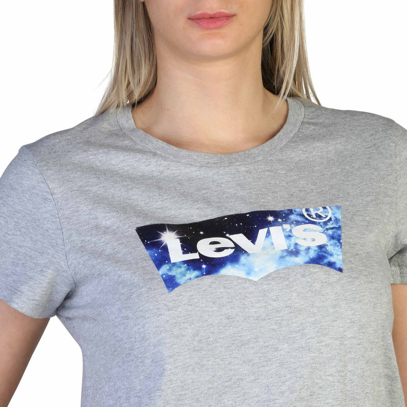 t-shirt in cotone da donna - maglia a maniche corte levis grigia