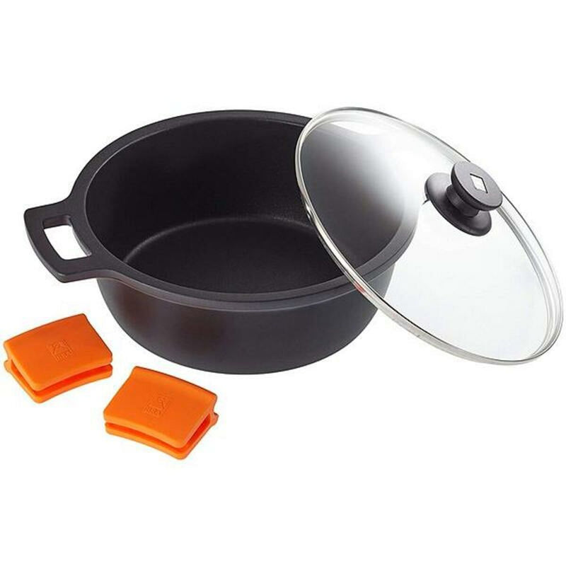 Casseruola con coperchio in vetro BRA A270328 5,7 L (Ø 28 cm) Nero Metallo Alluminio Alluminio fuso Ø 28 cm Aluminio