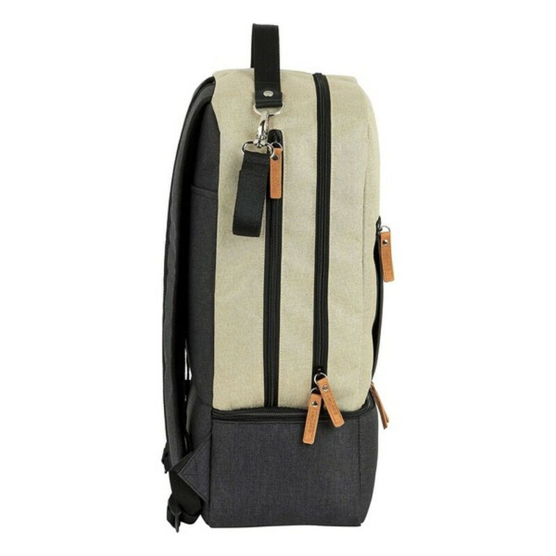 Borsa Sportiva con Portascarpe Safta M883 Beige Grigio scuro 15 L