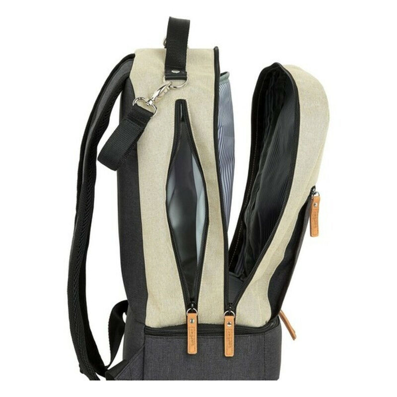 Borsa Sportiva con Portascarpe Safta M883 Beige Grigio scuro 15 L