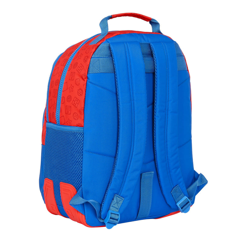 Zaino Scuola Super Mario Rosso Azzurro (32 x 42 x 15 cm)