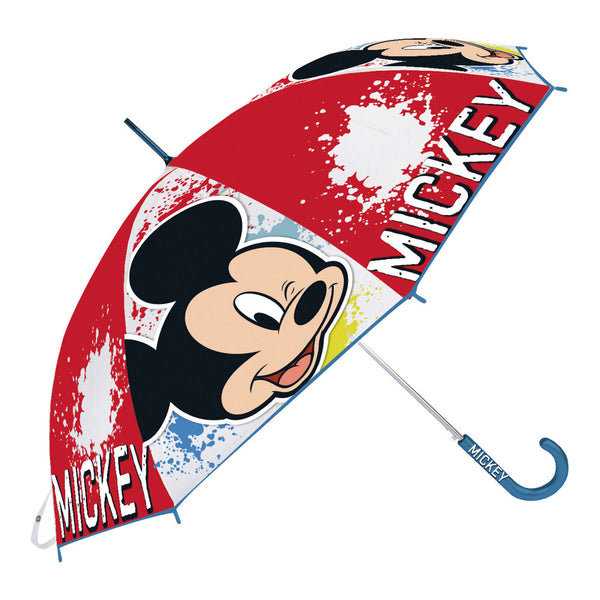 Ombrello Mickey Mouse Happy smiles Rosso Azzurro (Ø 80 cm)