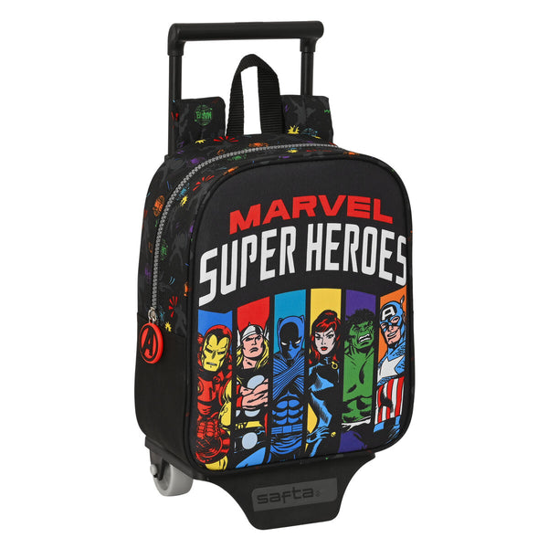 Trolley per la Scuola The Avengers Super heroes Nero (22 x 27 x 10 cm)