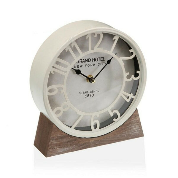 Orologio da Tavolo Versa Bianco Legno MDF (20 x 20 x 6 cm) (Ø 20 cm)