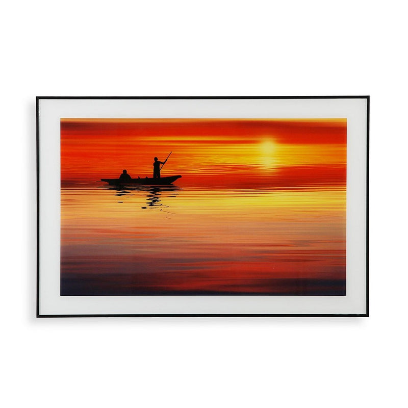 Quadro Uomini a Pesca al Tramonto per Salotto o Camera da Letto cm 60 x 40